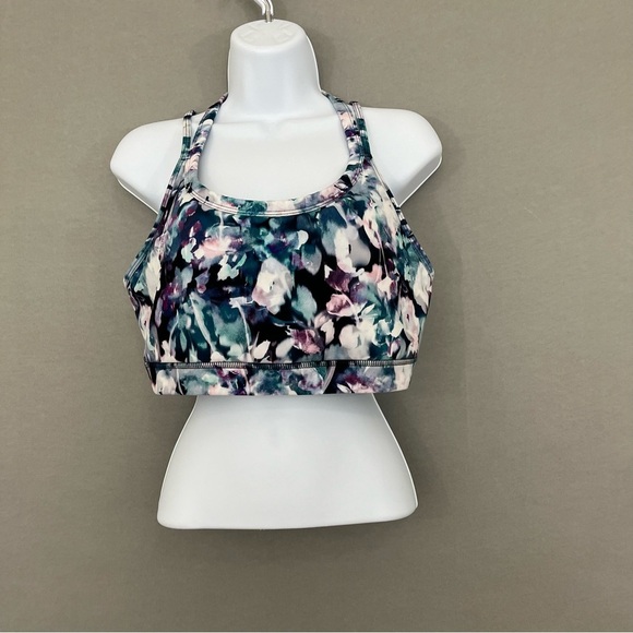 Gaiam Watercolor Floral Athletic Sports Bra - Picture 1 of 11